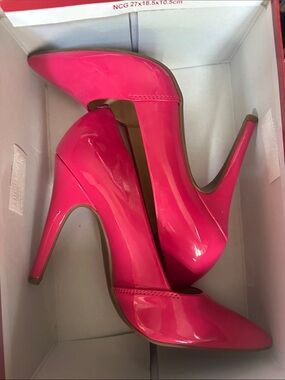 Guess Hot Pink Patent Pointed-Toe Stiletto Heels